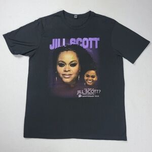 Jill Scott Tour T-Shirt Adult XL Black Short Sleeve Rap Tee Who Is Jill Scott